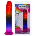 Crystal Jellies Rainbow Suction Cup Dildo - 7.5 Inch at Spencer's