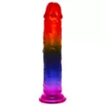 Crystal Jellies Rainbow Suction Cup Dildo - 7.5 Inch at Spencer's
