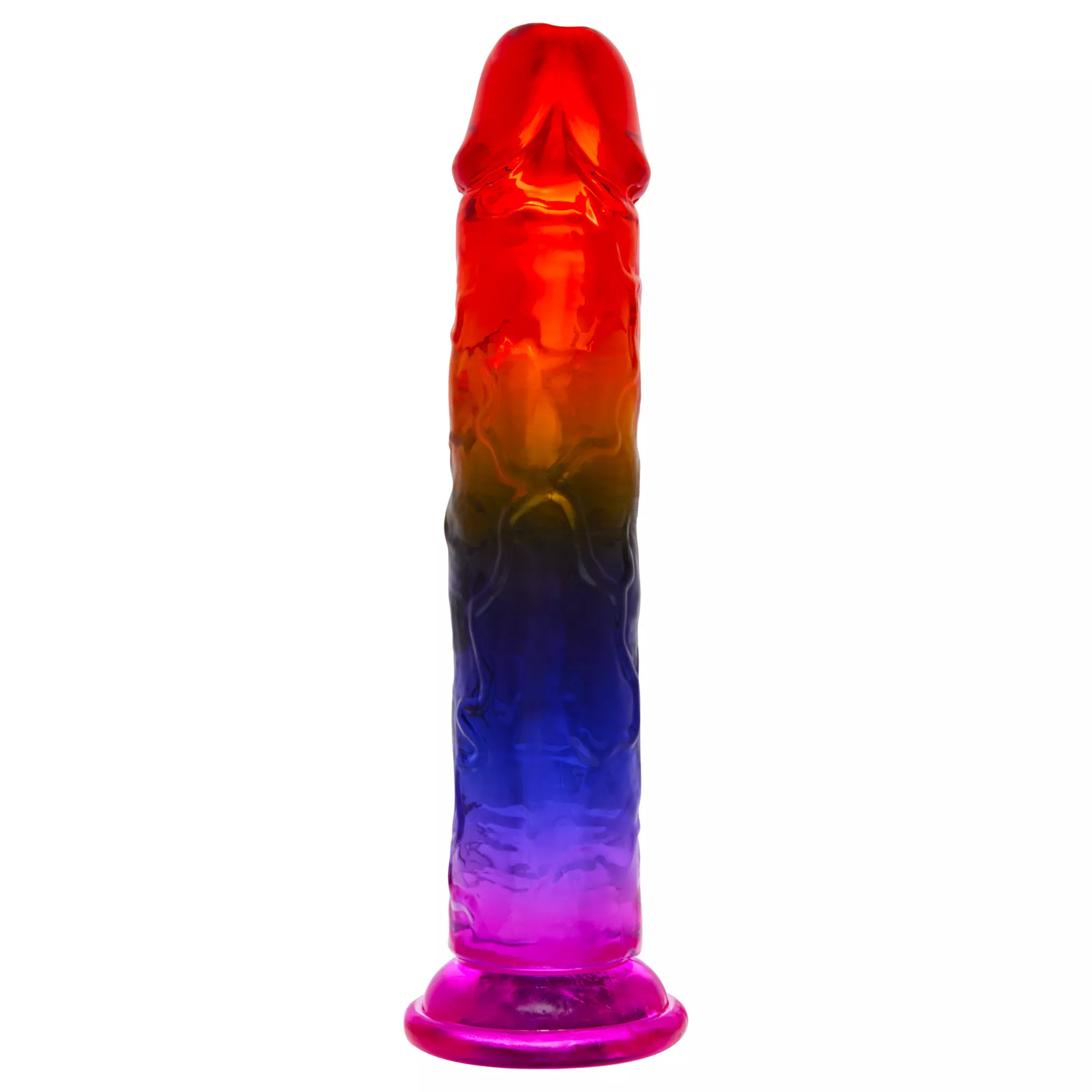 Crystal Jellies Rainbow Suction Cup Dildo - 7.5 Inch at Spencer's