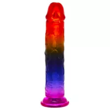 Crystal Jellies Rainbow Suction Cup Dildo - 7.5 Inch at Spencer's