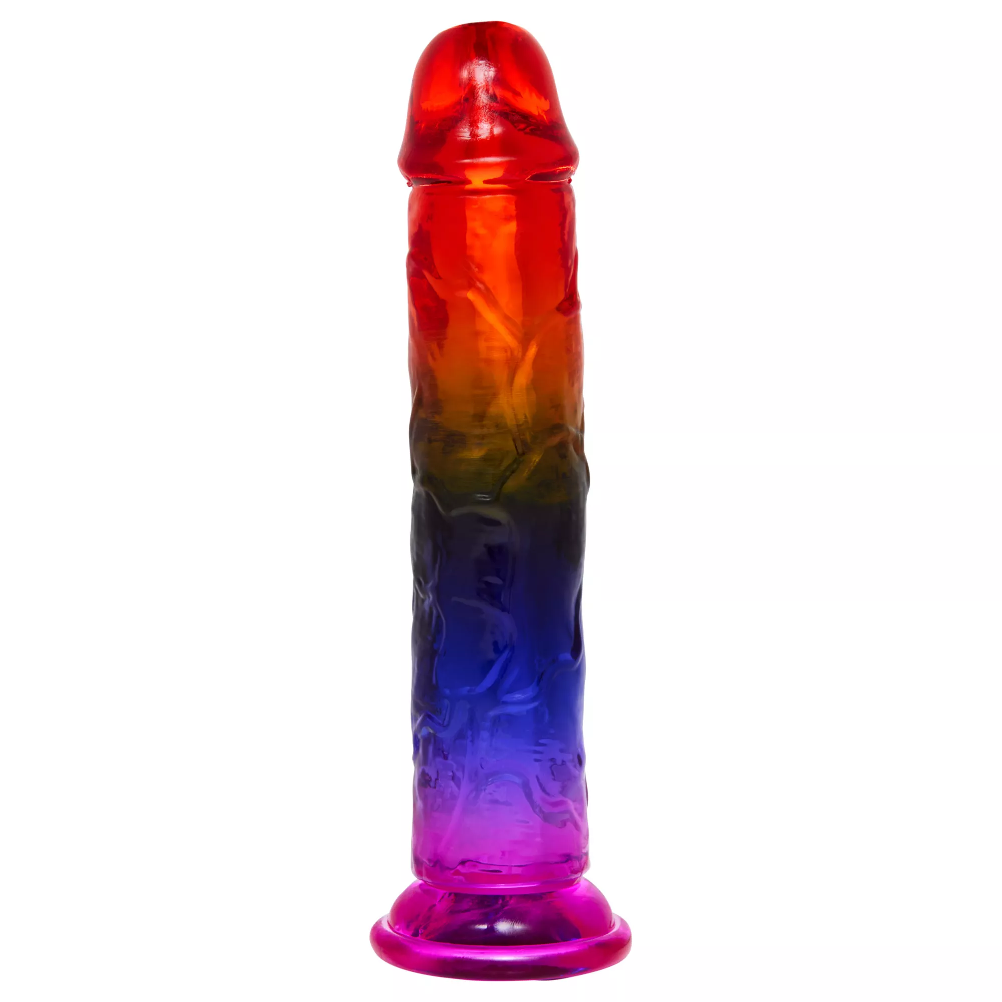Crystal Jellies Rainbow Suction Cup Dildo - 7.5 Inch at Spencer's