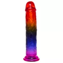 Crystal Jellies Rainbow Suction Cup Dildo - 7.5 Inch at Spencer's