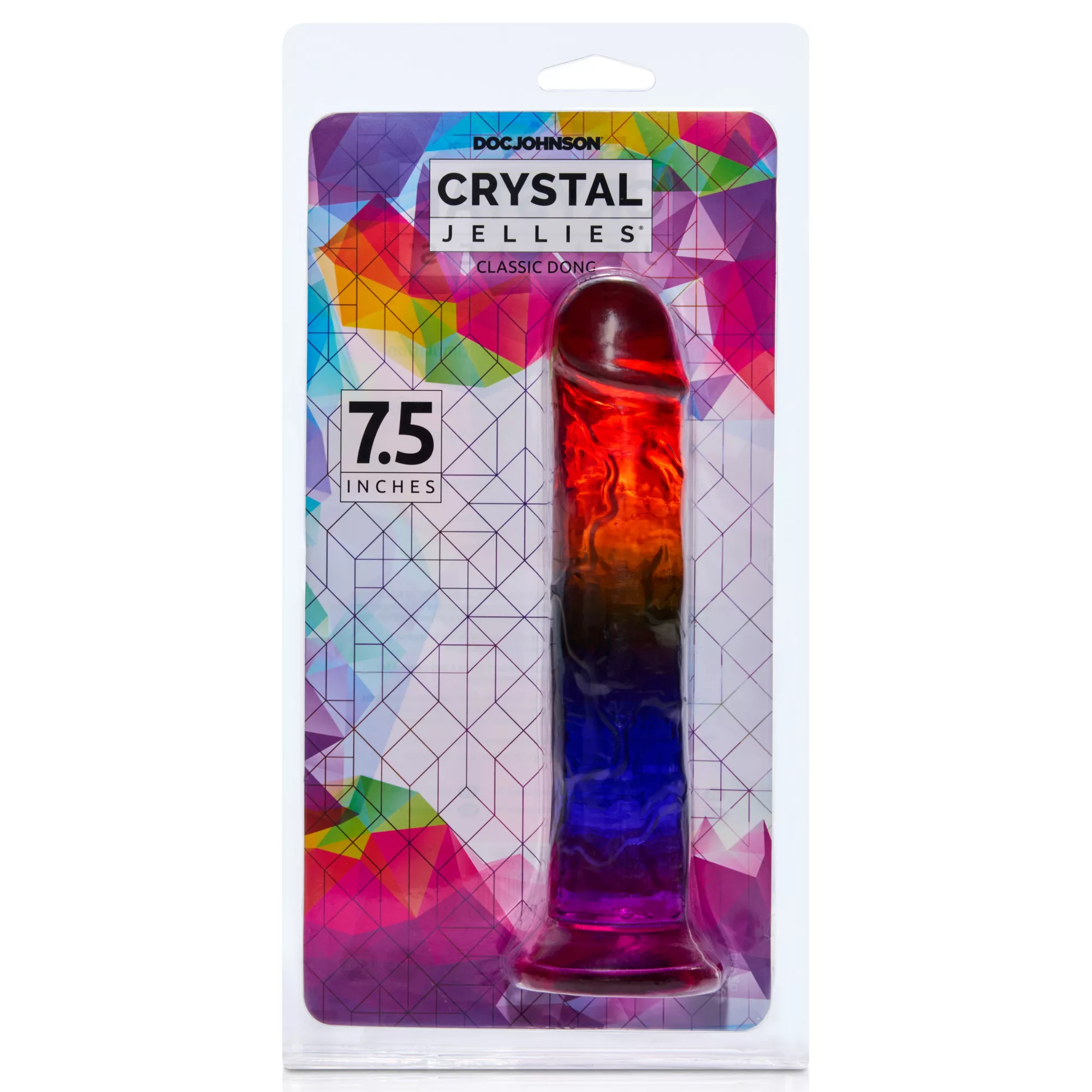 Crystal Jellies Rainbow Suction Cup Dildo - 7.5 Inch at Spencer's