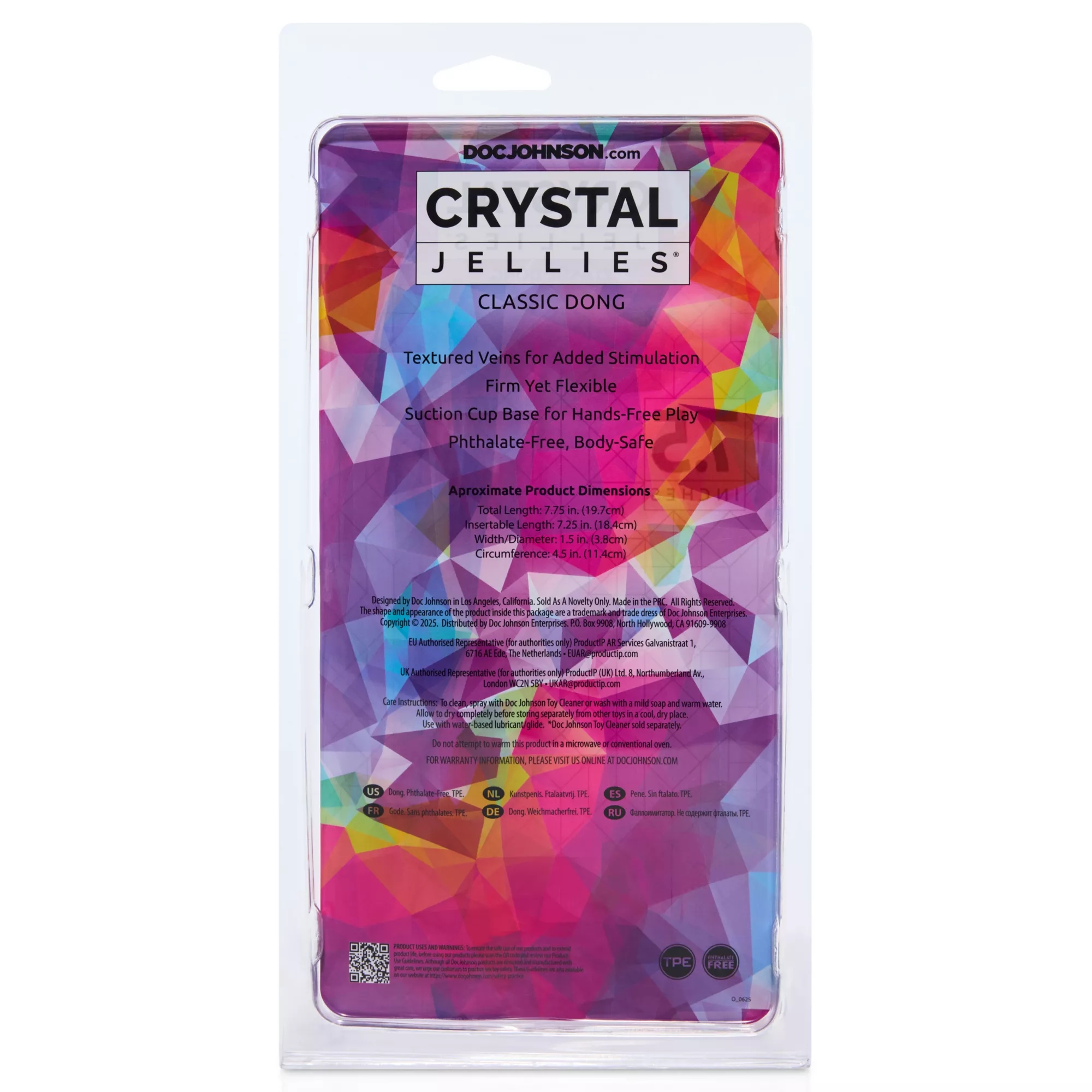 Crystal Jellies Rainbow Suction Cup Dildo - 7.5 Inch at Spencer's