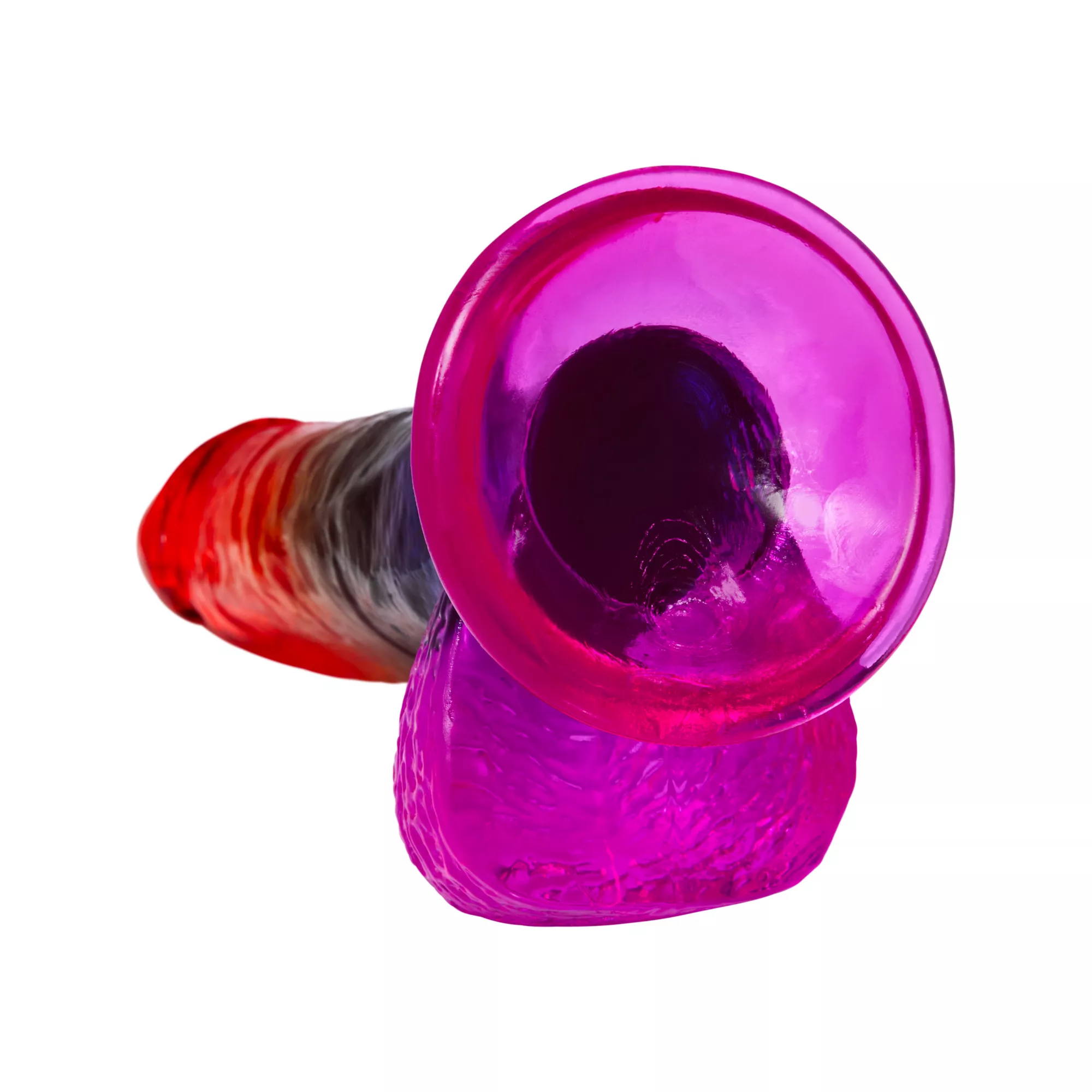 Crystal Jellies Rainbow Suction Cup Dildo with Balls at Spencer's