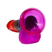 Crystal Jellies Rainbow Suction Cup Dildo with Balls at Spencer's