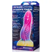 Vac-U-Lock X Fantasy Fuckers Glow-In-The-Dark Dragon’s Tongue Dildo at Spencer's