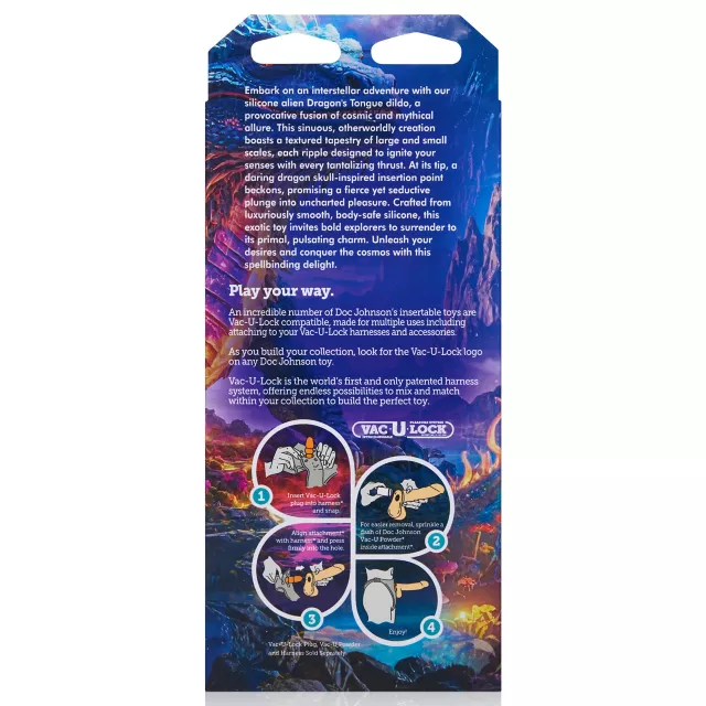 Vac-U-Lock X Fantasy Fuckers Glow-In-The-Dark Dragon’s Tongue Dildo at Spencer's