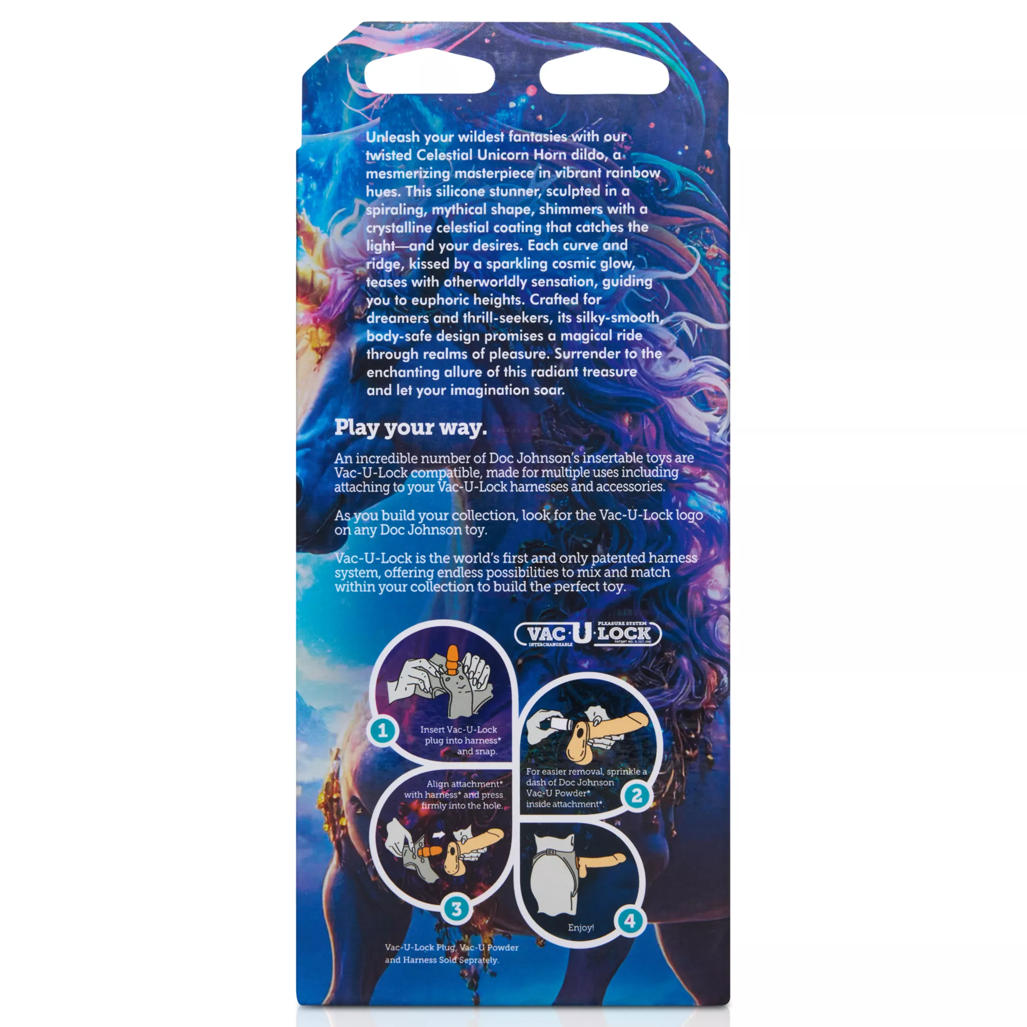 Vac-U-Lock x Fantasy Fuckers Glow-In-The-Dark Celestial Unicorn Horn Dildo at Spencer's