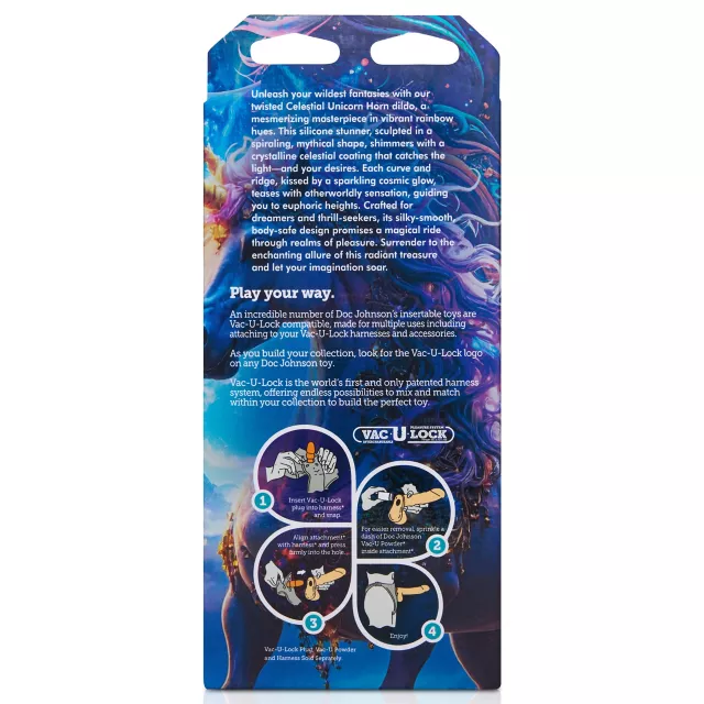 Vac-U-Lock x Fantasy Fuckers Glow-In-The-Dark Celestial Unicorn Horn Dildo at Spencer's