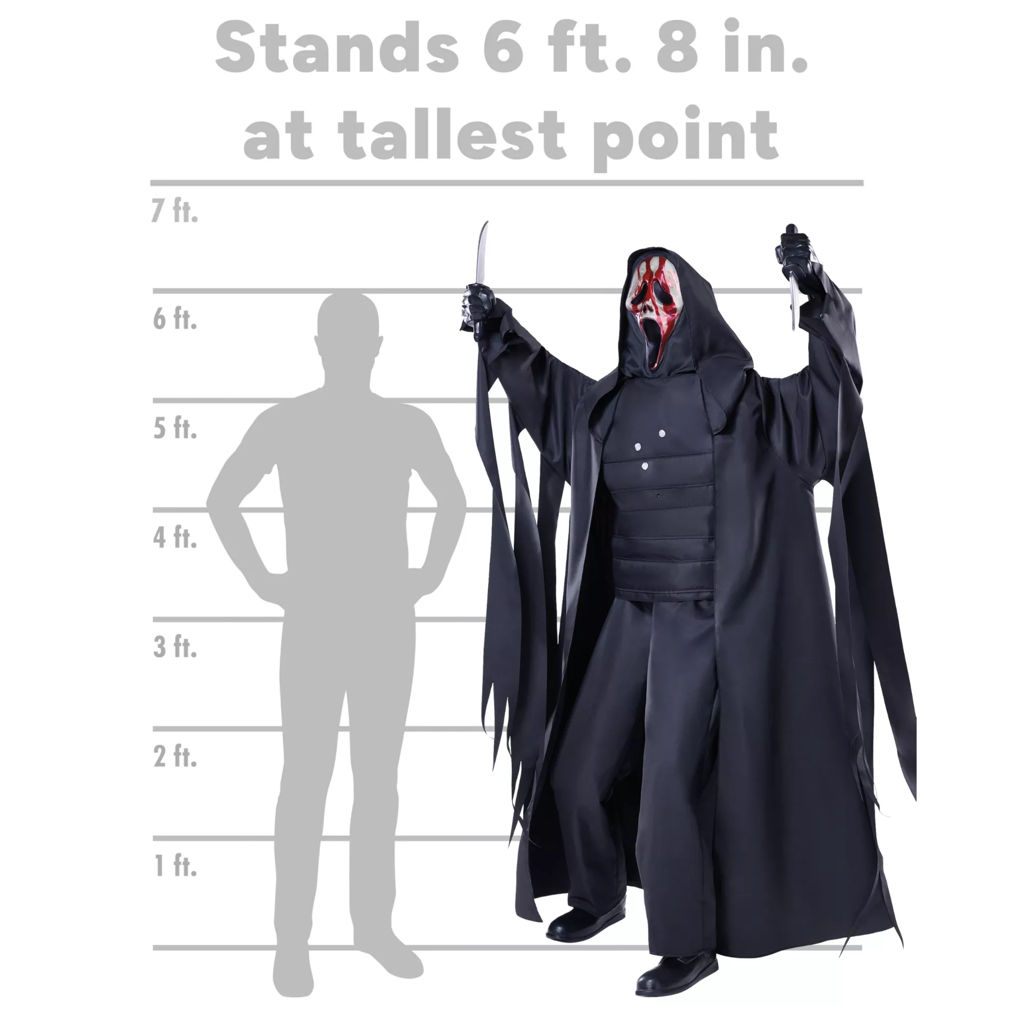 6 Ft 8 In Ghost Face Animatronic