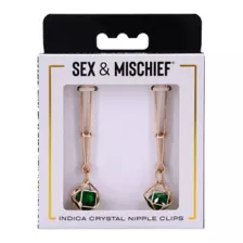 Sex & Mischief Indica Crystal Nipple Clips at Spencer's