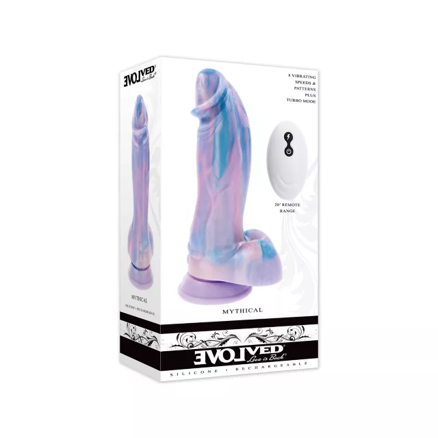 Evolved Mythical Vibrating Silicone Dildo with Remote at Spencer's