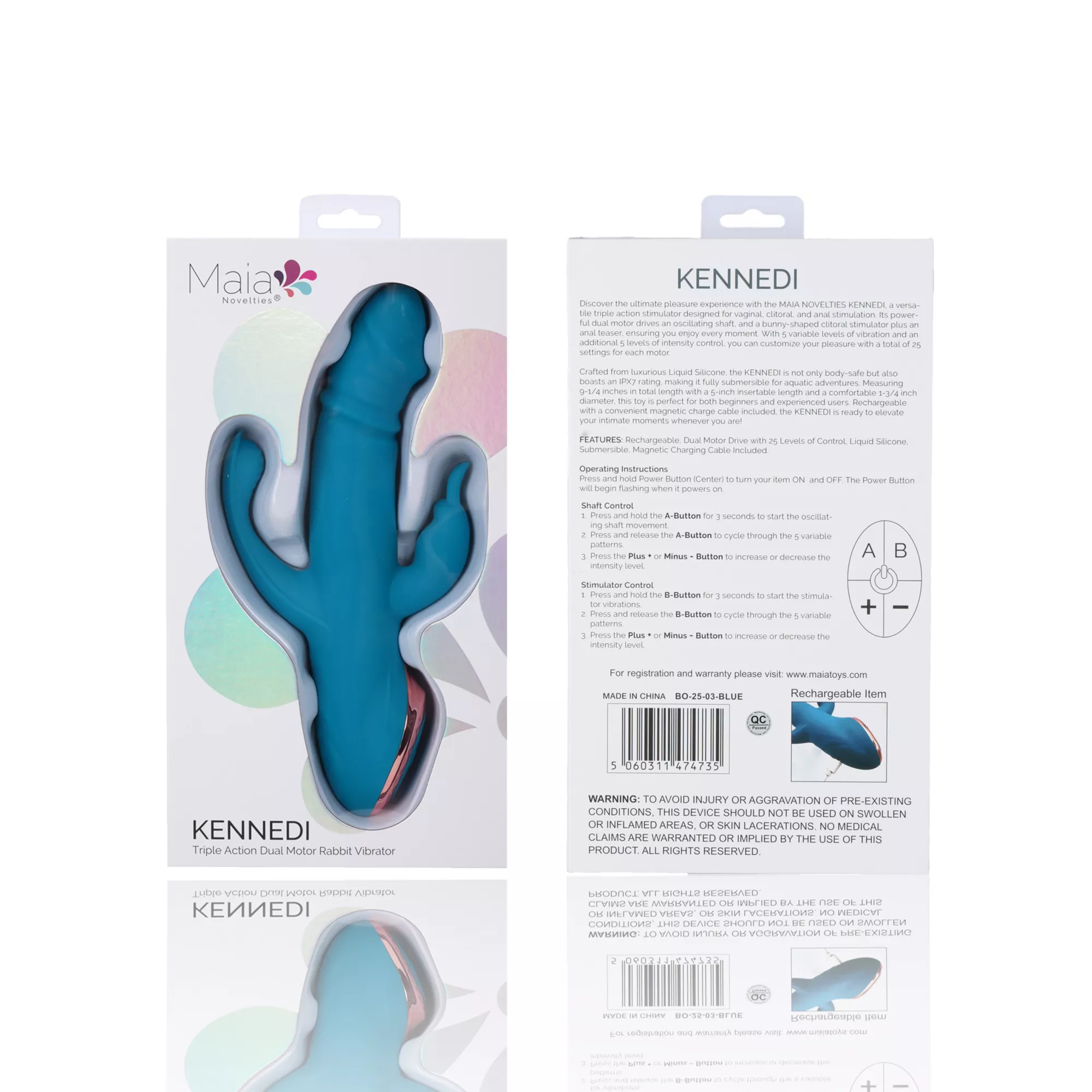 Maia Kennedi Triple Arm Dual Motor Rabbit Vibrator at Spencer's