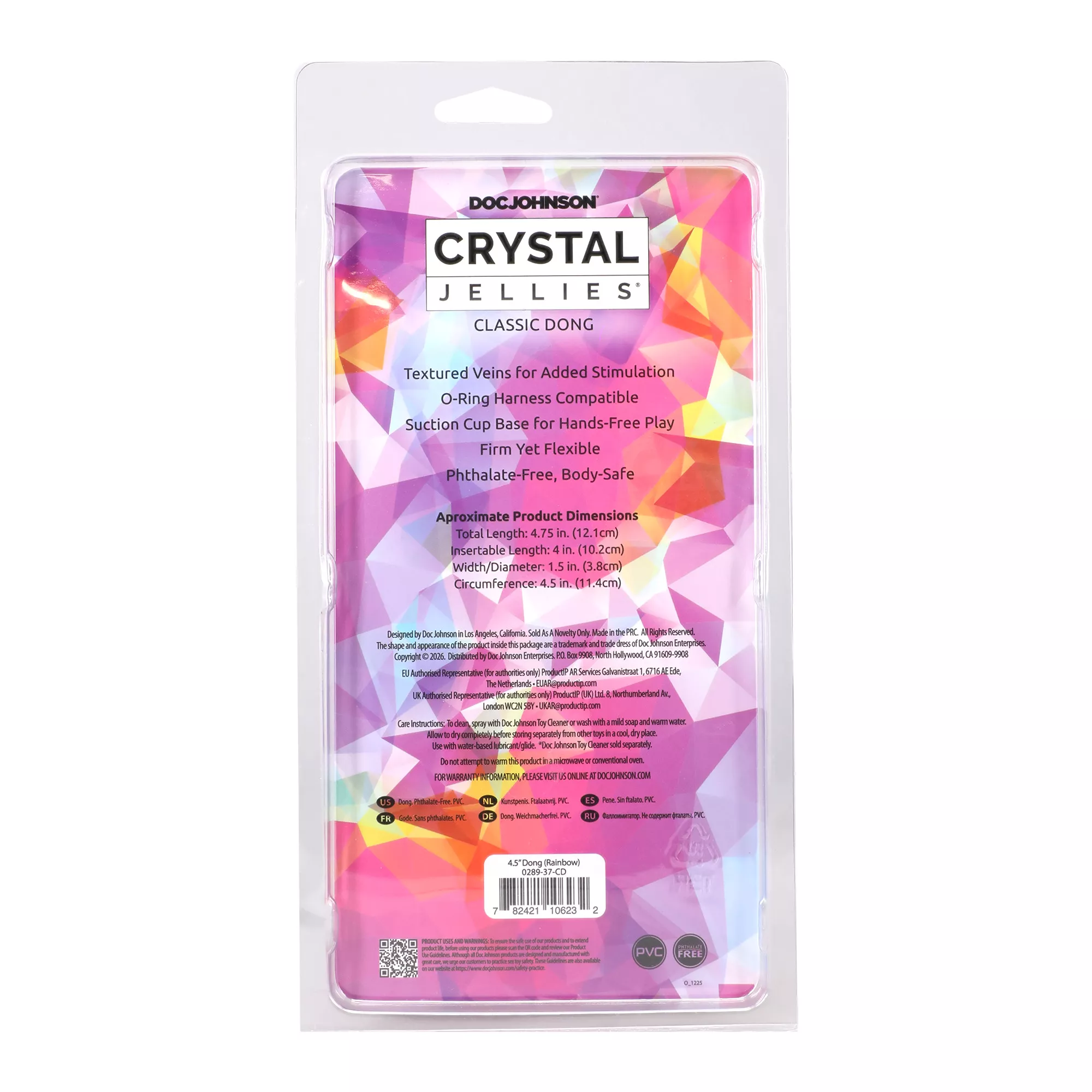 Crystal Jellies Multicolor Suction Cup Dildo - 4.5 Inch at Spencer's