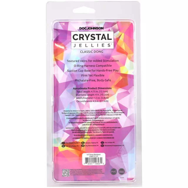 Crystal Jellies Multicolor Suction Cup Dildo - 4.5 Inch at Spencer's