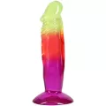 Crystal Jellies Multicolor Suction Cup Dildo - 6.5