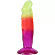 Crystal Jellies Multicolor Suction Cup Dildo - 6.5