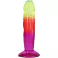 Crystal Jellies Multicolor Suction Cup Dildo - 6.5