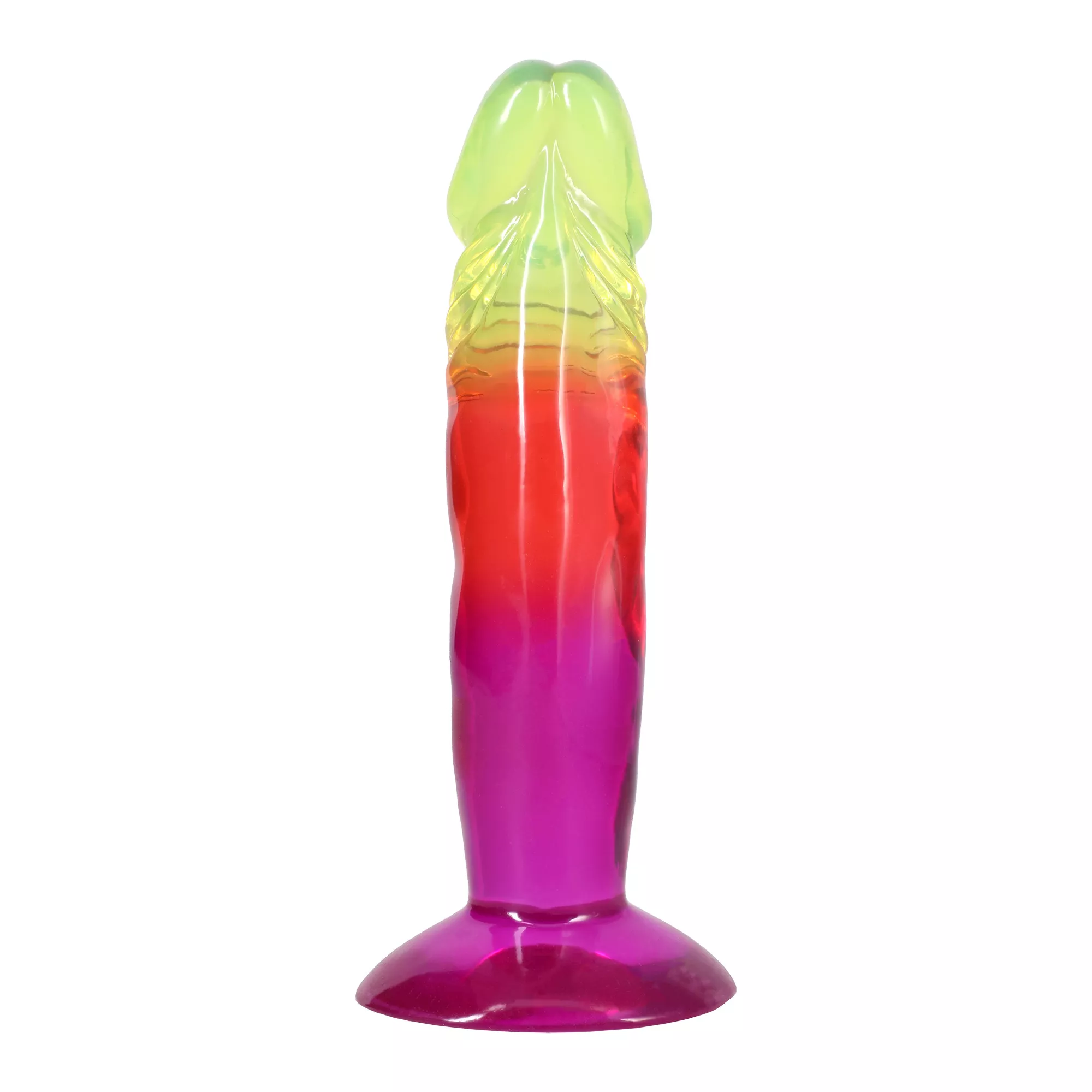 Crystal Jellies Multicolor Suction Cup Dildo - 6.5