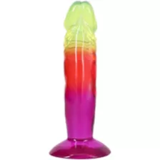 Crystal Jellies Multicolor Suction Cup Dildo - 6.5