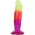 Crystal Jellies Multicolor Suction Cup Dildo - 6.5