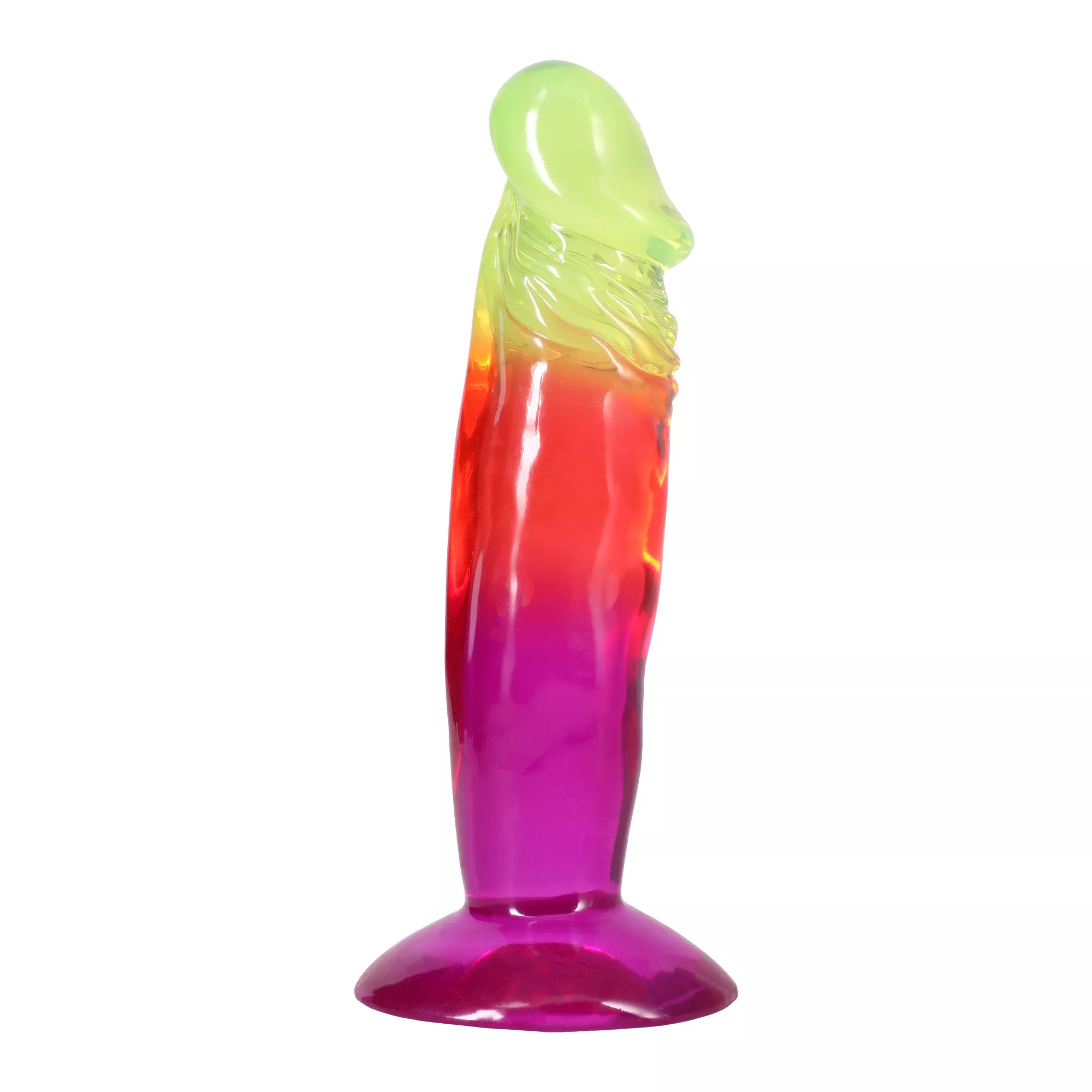 Crystal Jellies Multicolor Suction Cup Dildo - 6.5