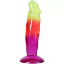 Crystal Jellies Multicolor Suction Cup Dildo - 6.5