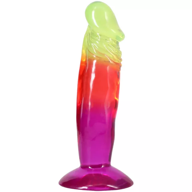 Crystal Jellies Multicolor Suction Cup Dildo - 6.5