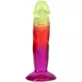 Crystal Jellies Multicolor Suction Cup Dildo - 6.5