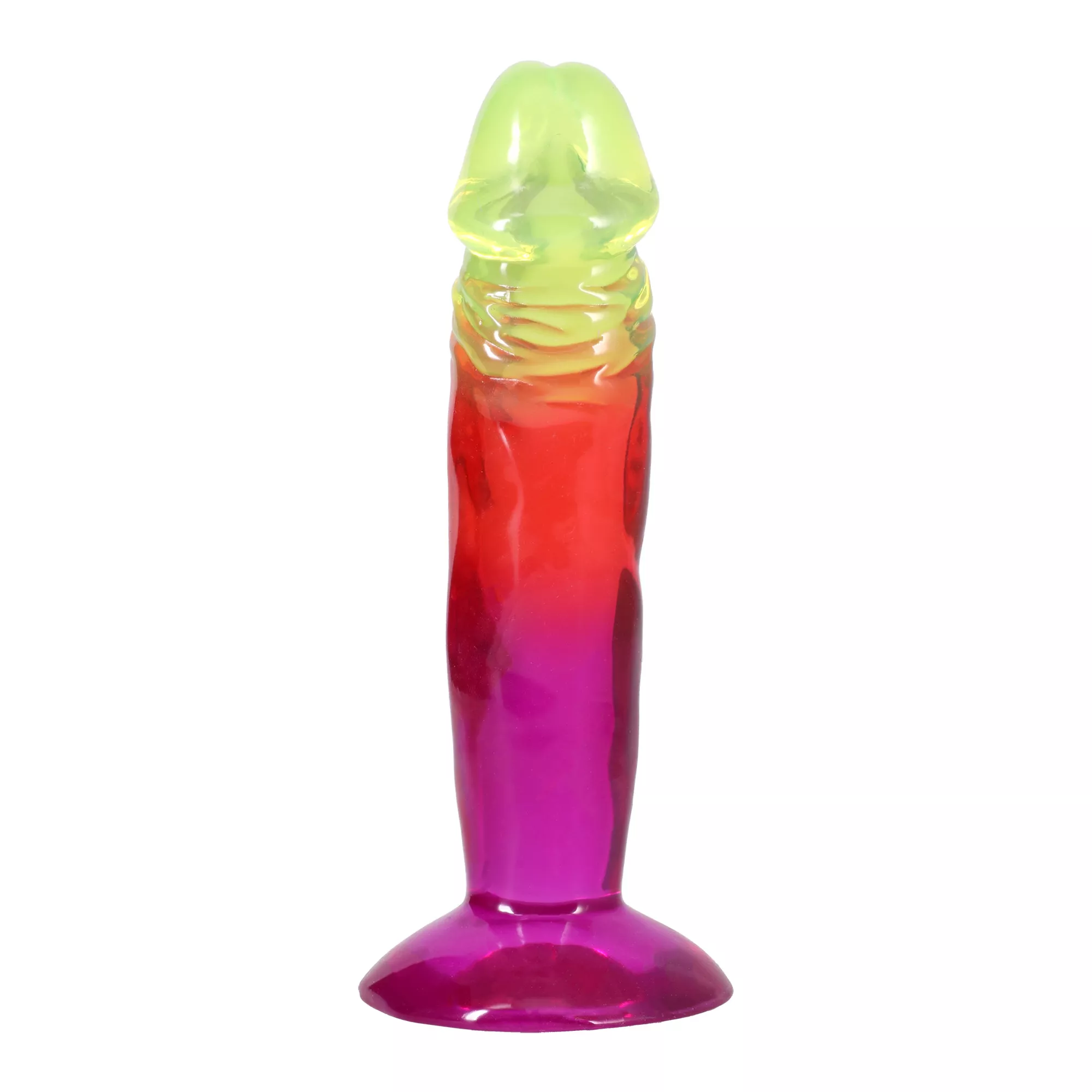 Crystal Jellies Multicolor Suction Cup Dildo - 6.5