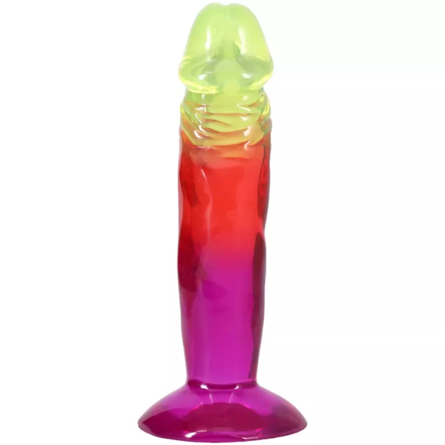 Crystal Jellies Multicolor Suction Cup Dildo - 6.5