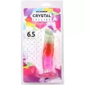 Crystal Jellies Multicolor Suction Cup Dildo - 6.5