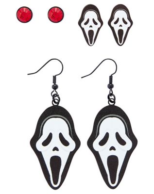 Multi-Pack Ghost Face Stud and Dangle Earrings - 3 Pair