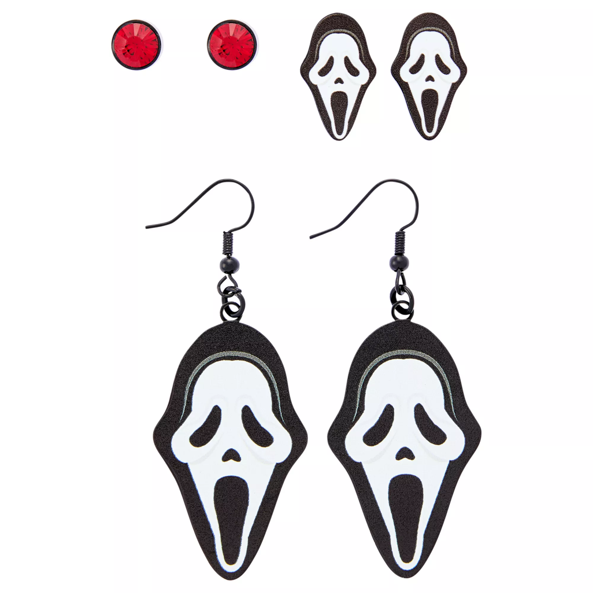 Multi-Pack Ghost Face Stud and Dangle Earrings - 3 Pair at Spencer's