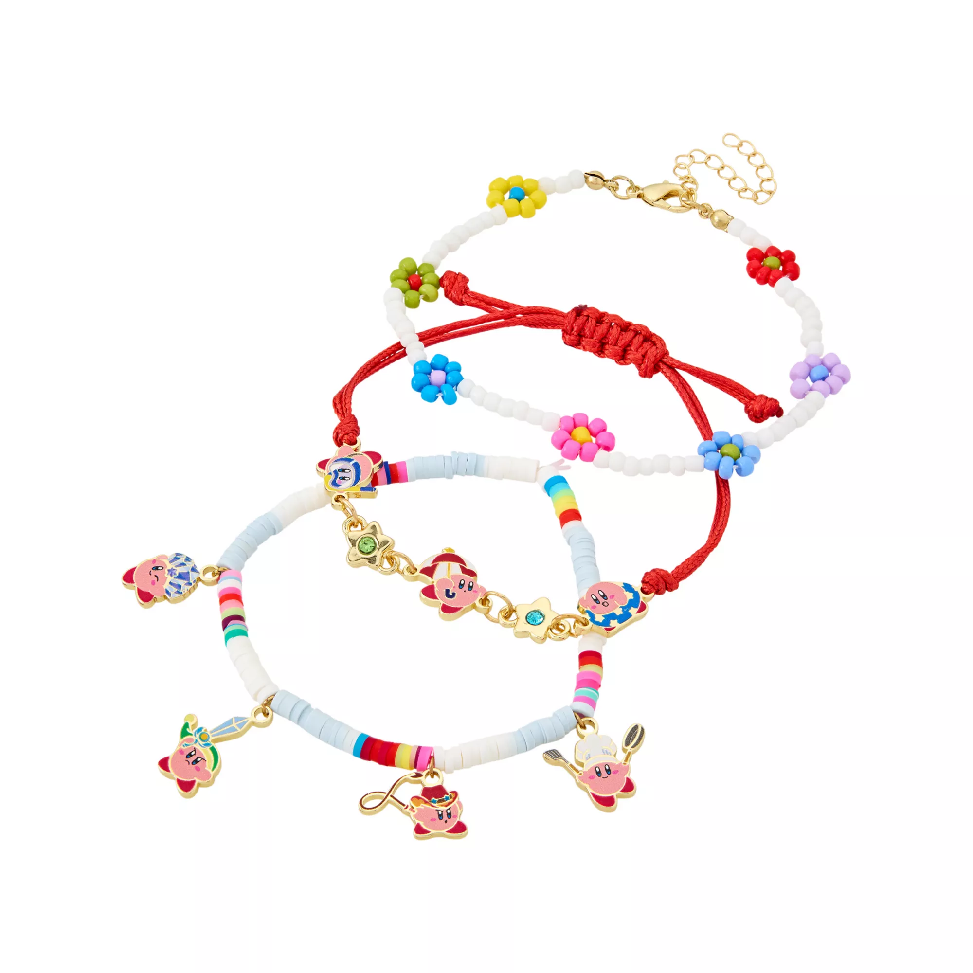 Multi-Pack Kirby Charm Beaded Bracelets - 3 Pack at Spencer's