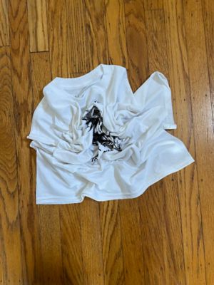 Crumple tie dye t shirt process