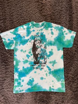 Completed crumple tie dye t shirt 