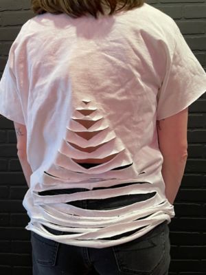 shredded back shirt