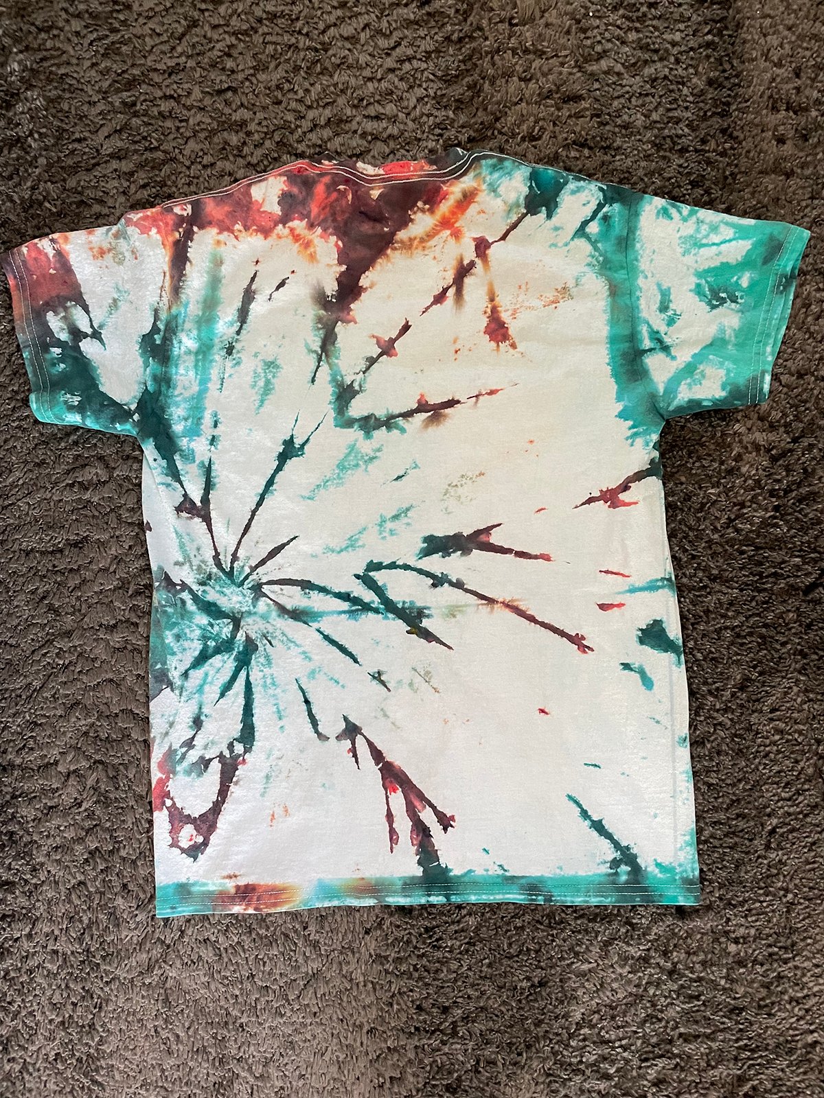 Completed spider DIY tie dye t shirt