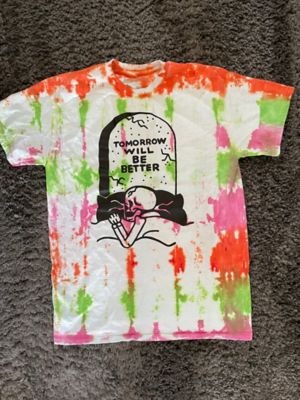 Completed striped DIY tie dye t shirt 