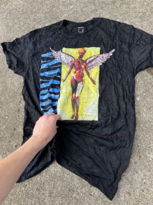 Vintage NIRVANA bleach T-shirt Bleach Dyed 