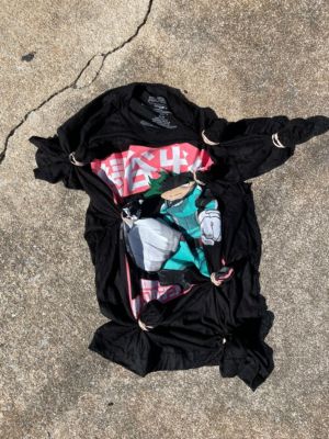 Rubber bands bleach tie dye process Deku Manga My Hero Academia t shirt